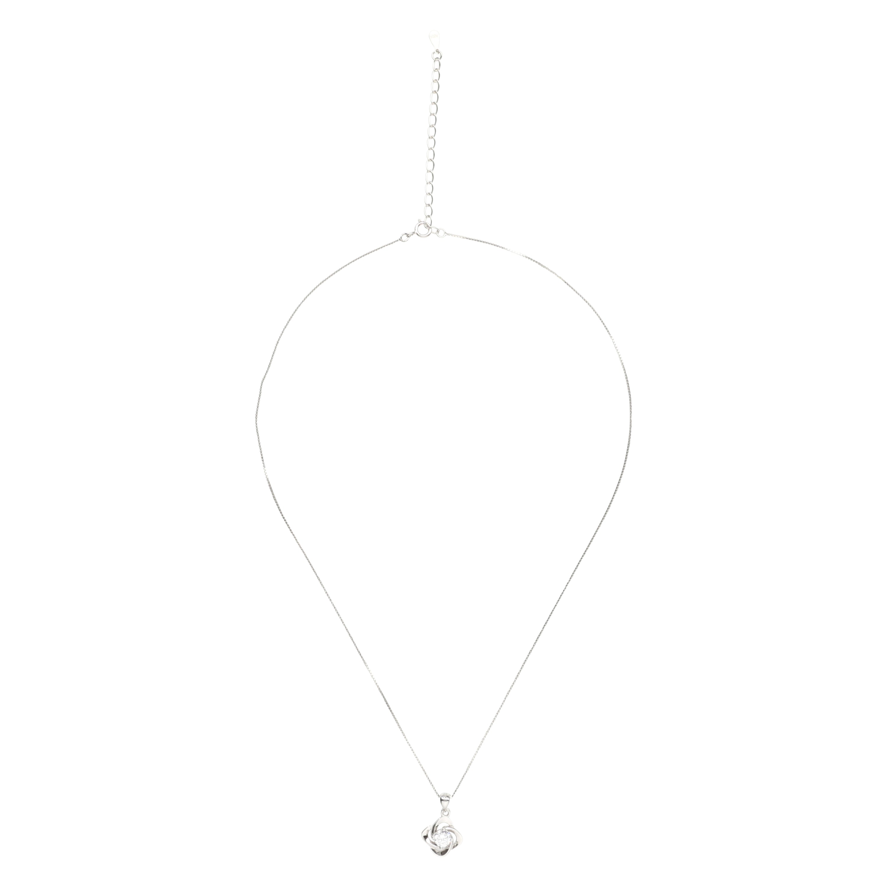 925 Sterling Silver Love Knot Pendant Necklace